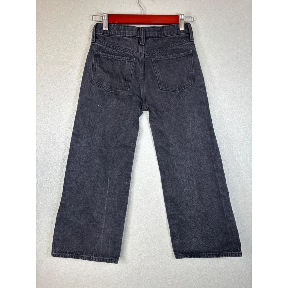 Old Navy Kids Girls Sz 10 Black Wide Leg‎ Jeans Rhinestone Embellished High Rise